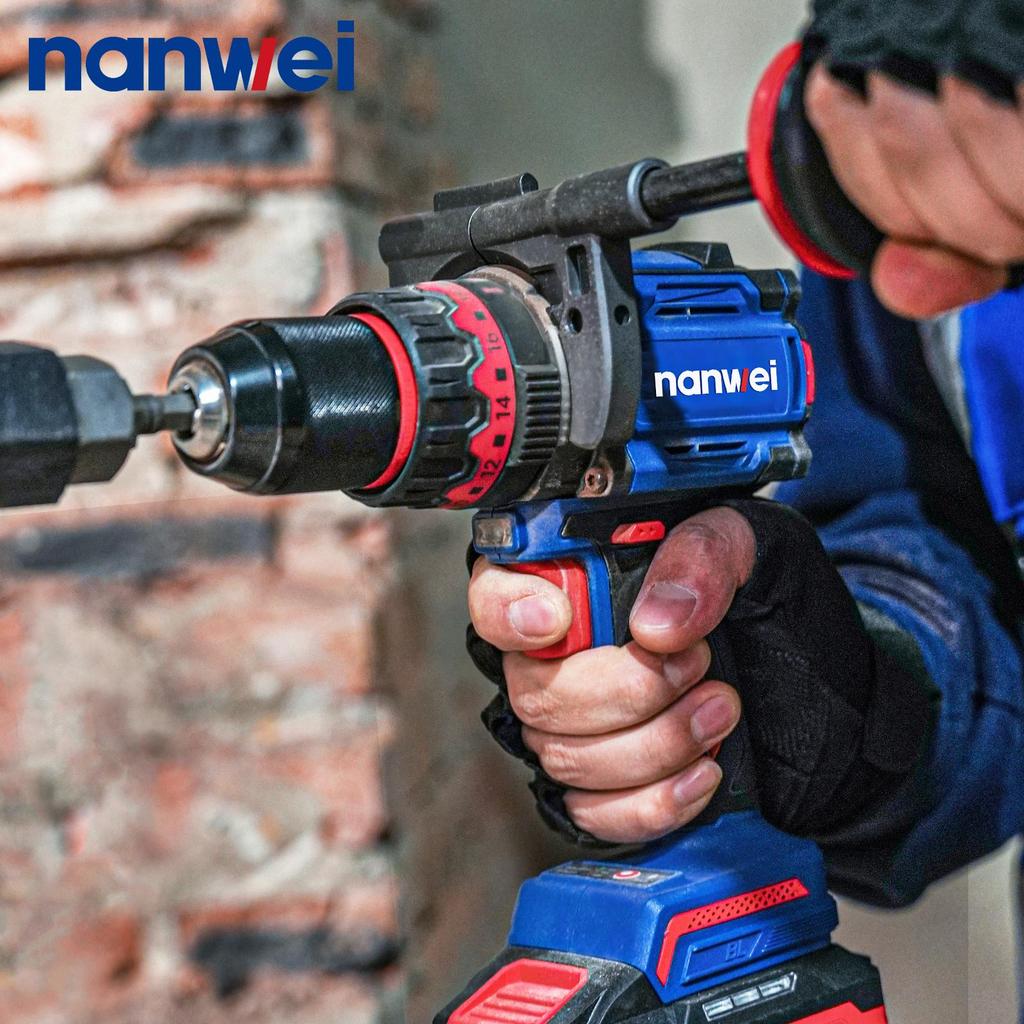 160N Electric Screwdriver NANWEI 13 Mm with Self-locking Chuck and Gyroscope Function, for Drilling Ice