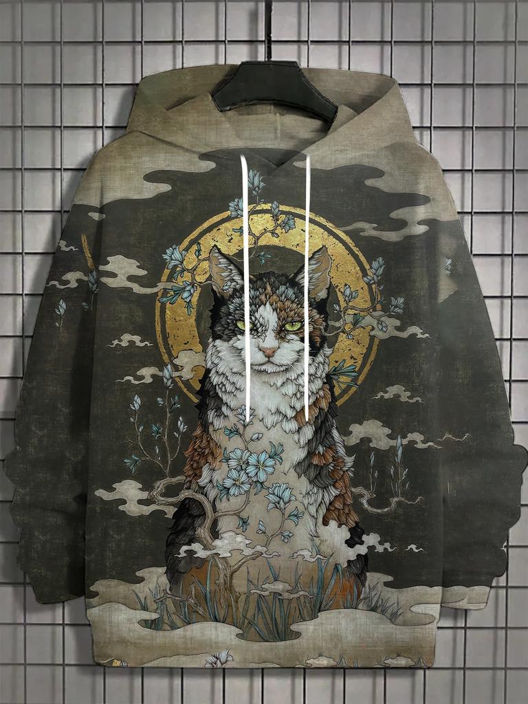 3d printed Japanese style kitten print men's hoodie fun hoodie men's hoodie casual fashion hoodie sweatshirt
