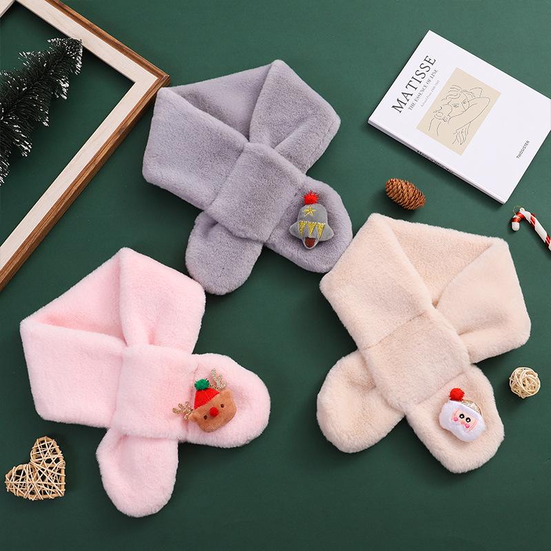 Dětský plyšový kreslený zimní nákrčník: Vánoční dárková šála