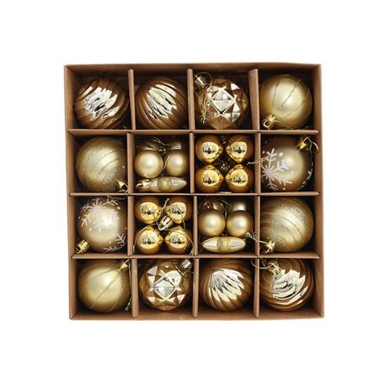 42 Buc. Ornamente Pictate pentru Globuri de Crăciun Set Decor Agățat din Plastic pentru Brad și Petrecere Incasabile Ușoare Festive Decor de Casă