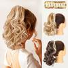 Synthetic Short Wave Claw Clip In Ponytail Hair Ponytail Extension 12Inch Blonde Pony Tail For Women Daily Party