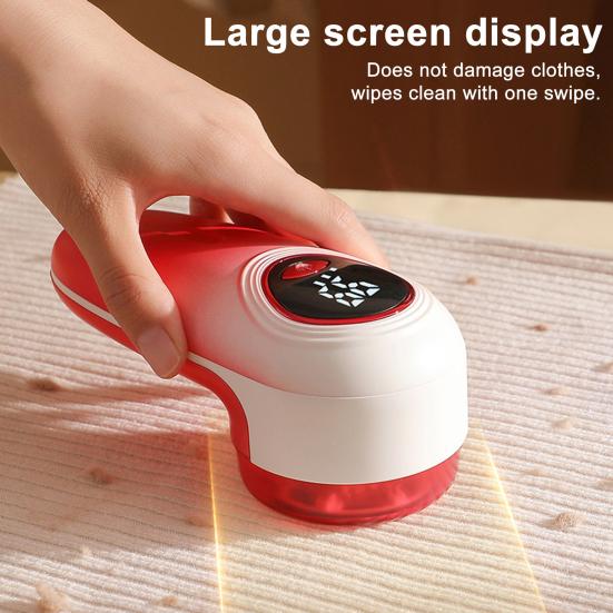Fusselrasierer Stoffrasierer Wiederaufladbar 6 Klingen Kleiderrasierer LED-Anzeige Pullover Entfusselgerät für Wolle Kaschmir Decke Vorhang Sofa