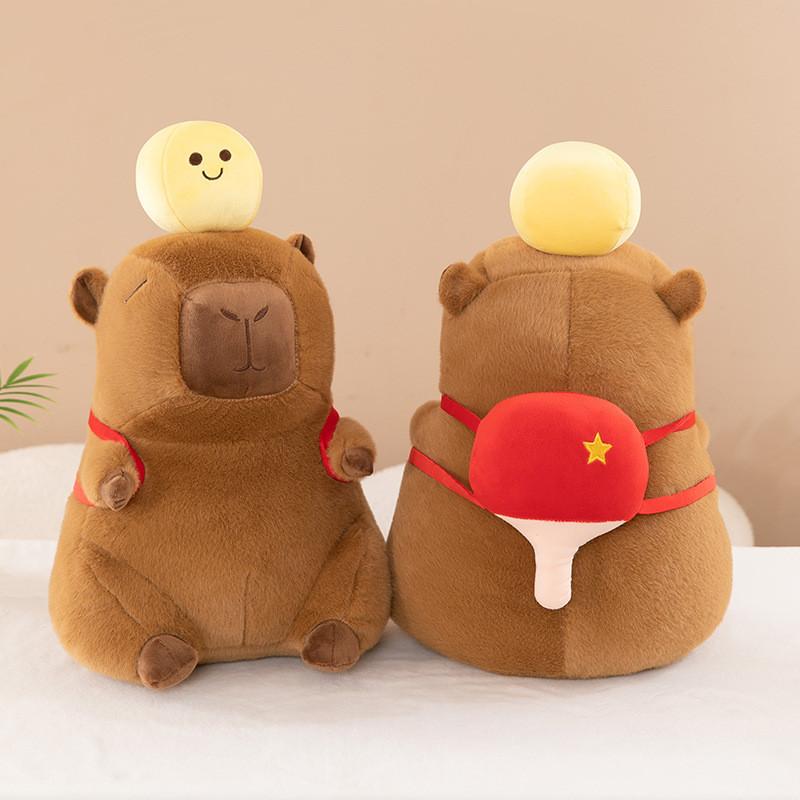 Table Tennis Capybara Backpack Plush Toy Cartoon Children Birthday Doll Gift