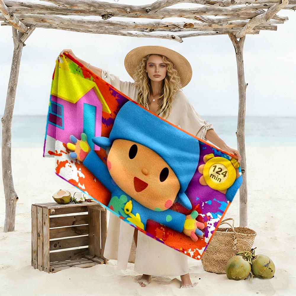 Pocoyo Beach Towel Super Soft & Absorbent Comfortable Lightweight Suitable for Sports, Travel, Swimming, Yoga, Bathroom, Beach, And Pool