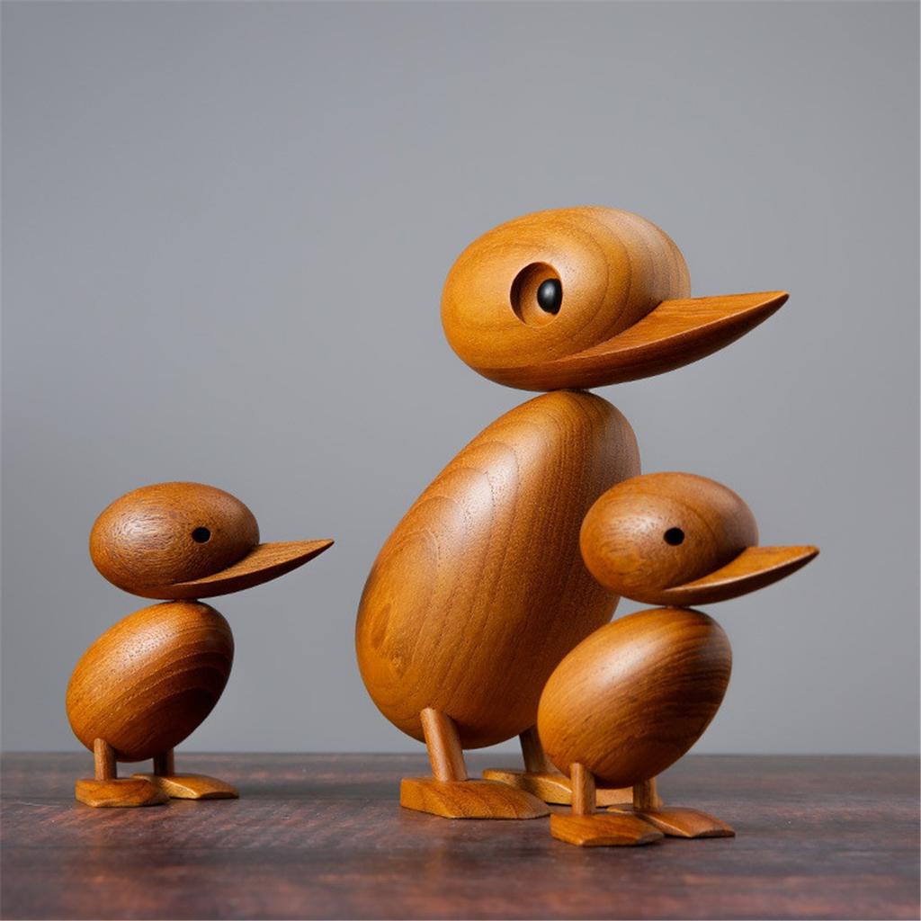 [HHT] Hochwertige Teakholz-Enten-Ornamente Niedliche Tierdekoration Enten Massivholzhandwerk Heimdekoration Kreative Feiertagsgeschenke