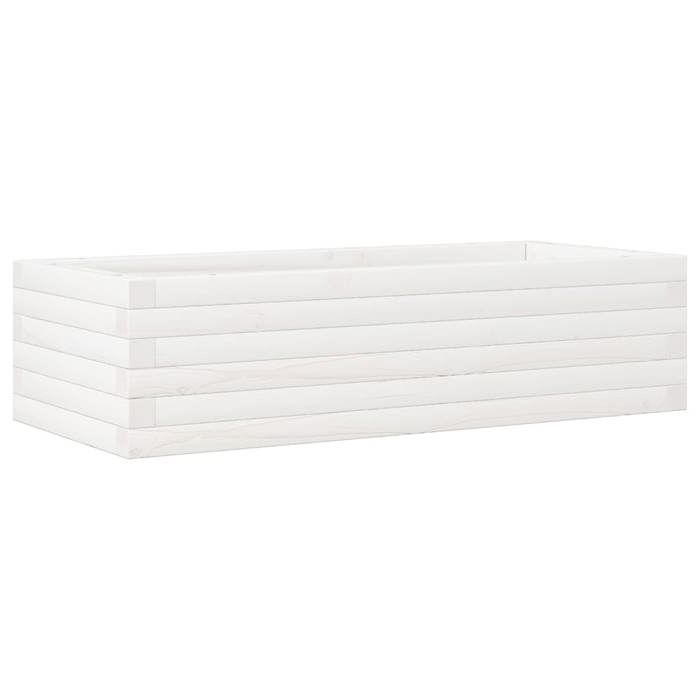 VidaXL Jardinière blanc 90x40x23 cm bois de pin massif, jardinière d'extérieur, bac à fleurs, boîte à plantes, jardinière de 847224