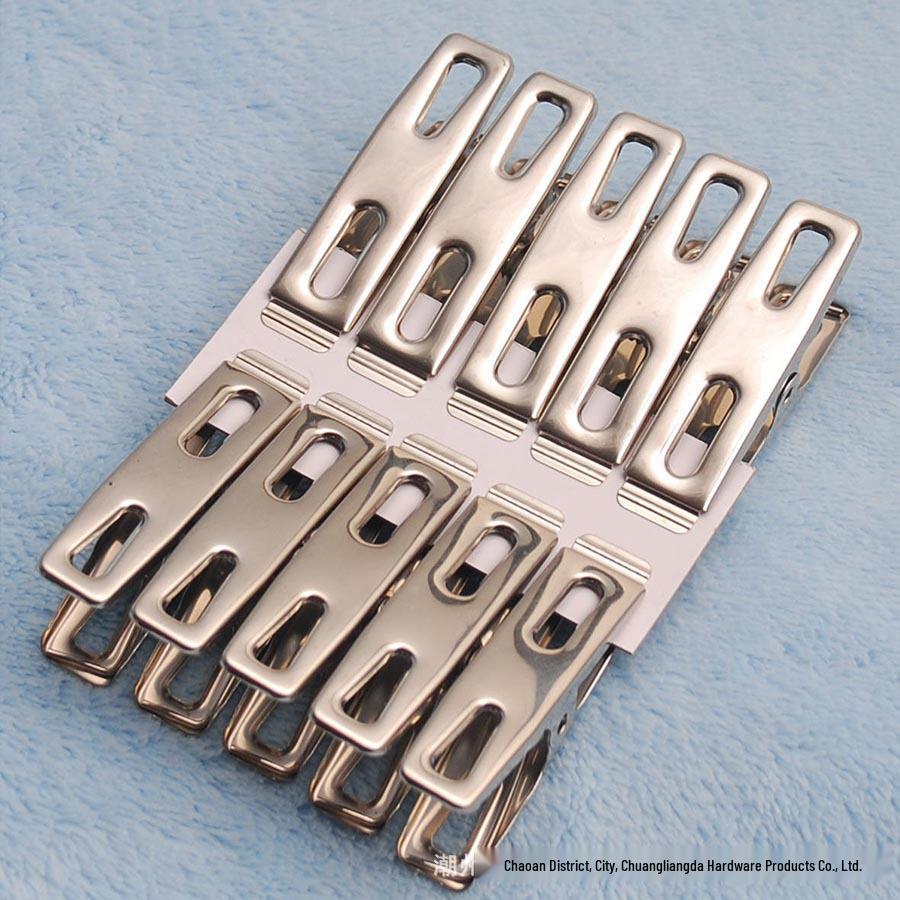 Stainless Steel Non-Magnetic Flat Clips 4.5cm - Small and Labelable for Clothes