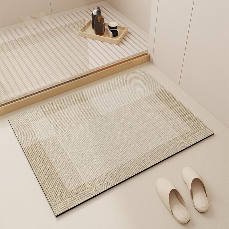 Silica Diatomite Bath Mat Absorbent Fast Drying Non Slip Floor Rug Bathroom Entrance Modern Minimalist