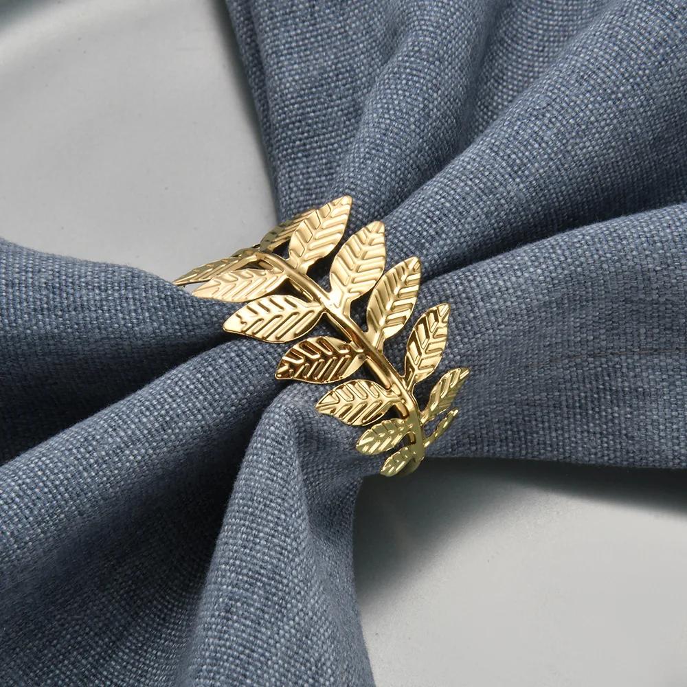 Gold Color Wheat Napkin Rings Metal Leaf Napkin Holder for Harvest Festival Fall Thanksgiving Wedding Dinner Table Decoration