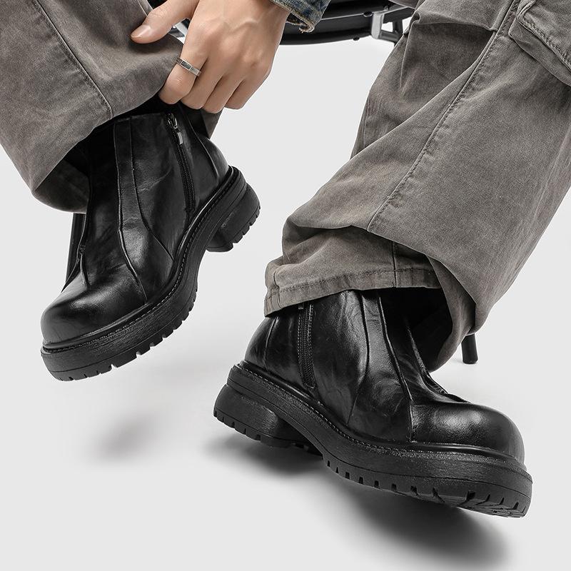 Men's Casual Boots Autumn and Winter Designer Styles Leisure Business Office Outdoor Trendy Streets 38-46 Thick Soled Shoes