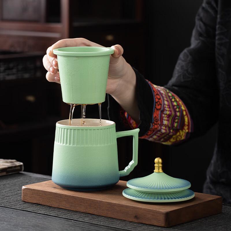 TLAKEHO Forbidden City Ceramic Tea Infuser Mug