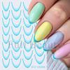 Nail Art Sticker, Simple French Color Smile Line Gradual Change Adhesive Nail Sticker