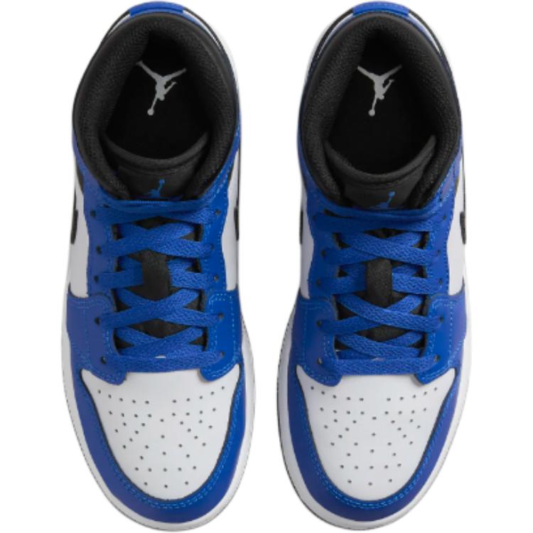 Air Jordan 1 Mid GS Game Royal Kids Sneakers Blue Black White DQ8423-402