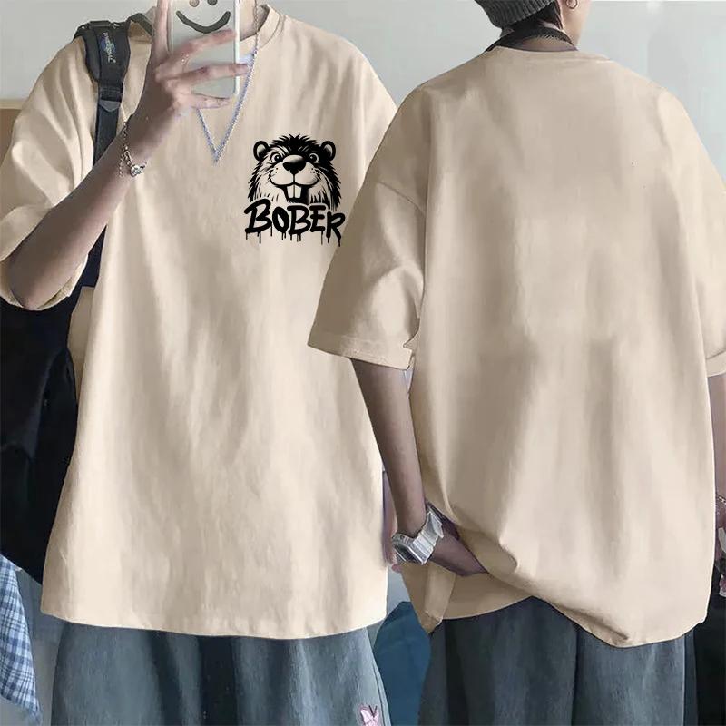 Bobr Kurwa Cartoon Tee Shirt for Mem Women Funny Tops Streetwear Kurwa Bober Harajuku Y2k Pocket Tshirt Fashion Mange T-shirt