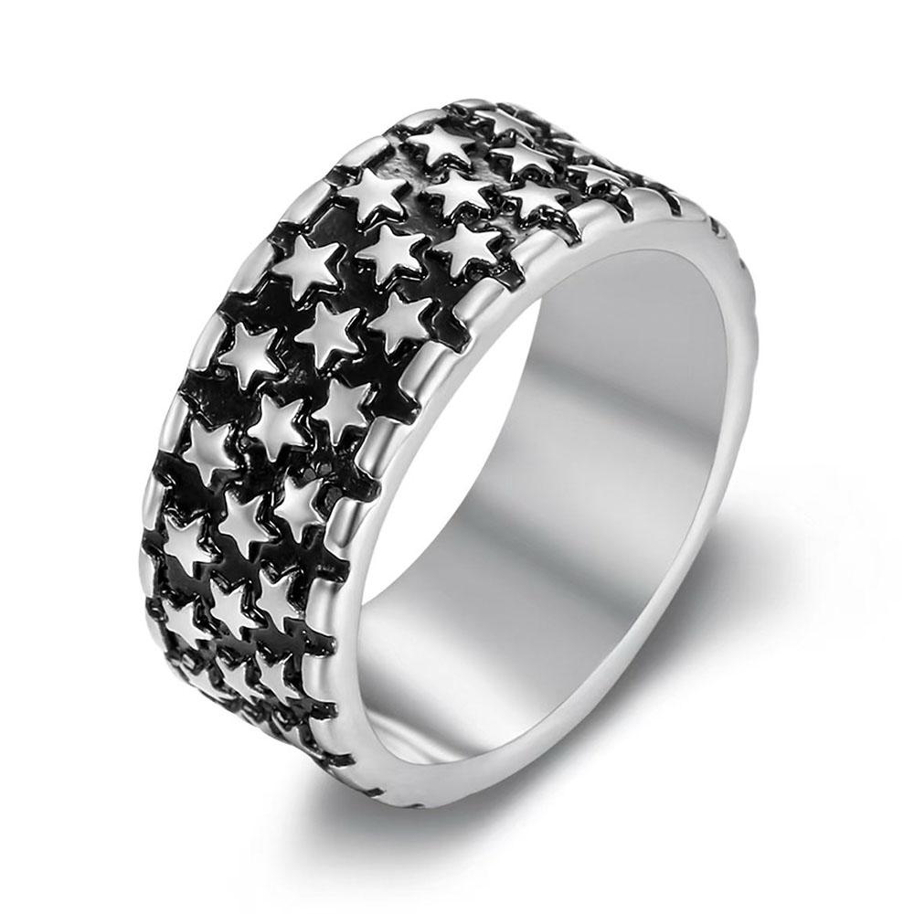 

Hip-hop Street Style Five-pointed Star Ring Retro Trendy Men s Punk Stainless Steel Star Ring Personality Jewelry 14