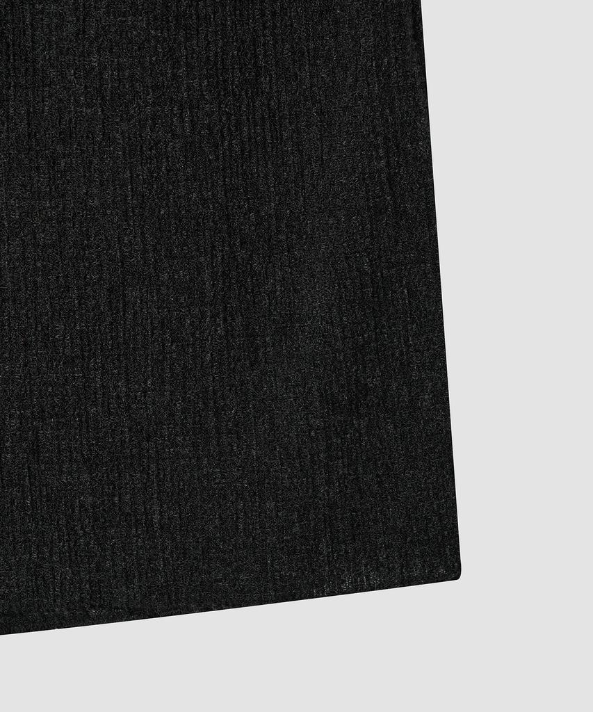 Deolil Wavy Linen Long Skirt_Black