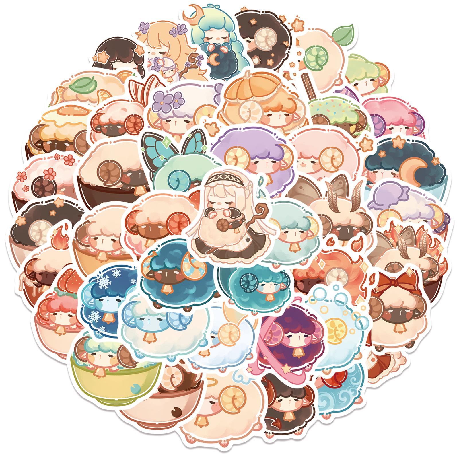 

50 Cartoon Magic Lamb Graffiti Stickers Trolley Box Water Cup Diary Waterproof DIY Stickers