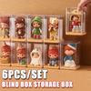 6pcs Blind Box Storage Display Rack Organizer Box Acrylic Bubble Mart Cabinet Handmade Dustproof Desktop Storage Toys Organizer