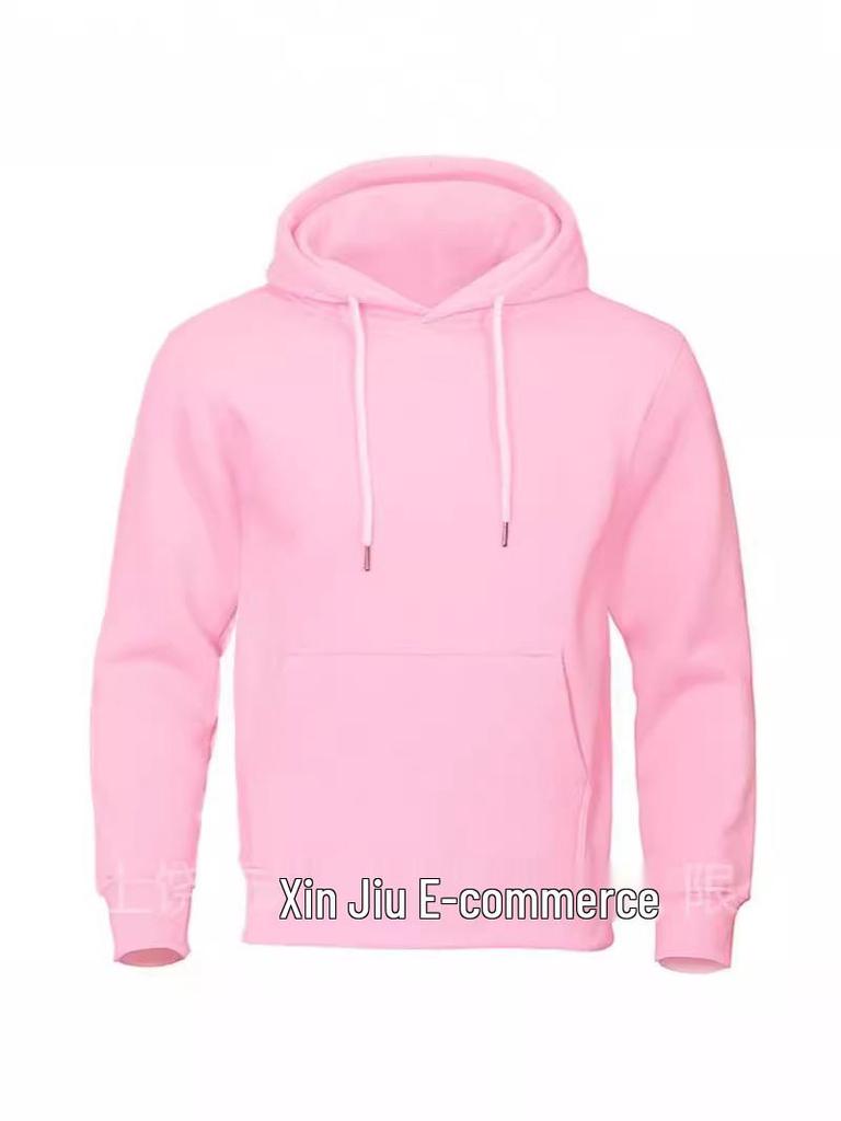Unisex Solid Color European-Size Hooded Fleece Sweatshirt - Multiple Colors, Casual Sportswear Hoodie Pullover