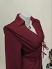 In Stock - European & American Casual Waist-Cinching Solid Color Women's Shirt
