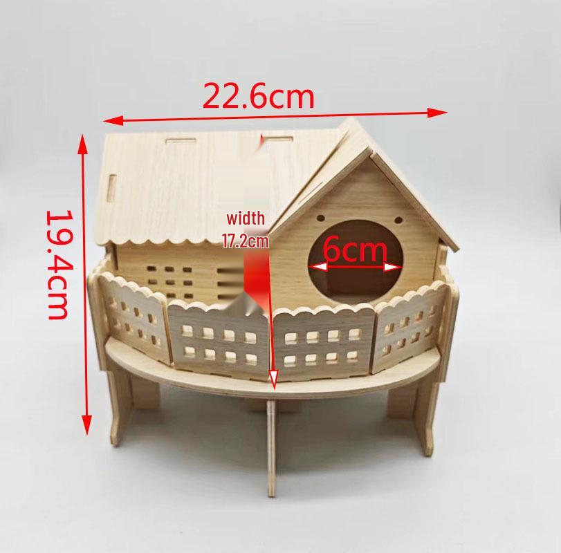 

Притулок з масиву дерева для хом яків, білок, їжаків та морських свинок - Великий дерев яний будиночок/гніздо