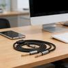 Universally 3.5mm Male To  6.35mm Male Stereo Cable Compatible for Speakers And Mixers Recording Studios Equipment
