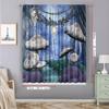 2PC Home Decoration Curtains With Cartoon Mushroom Scenes And Rod Pocket Curtains, Suitable for Kitchens, Cafes, Living Rooms
