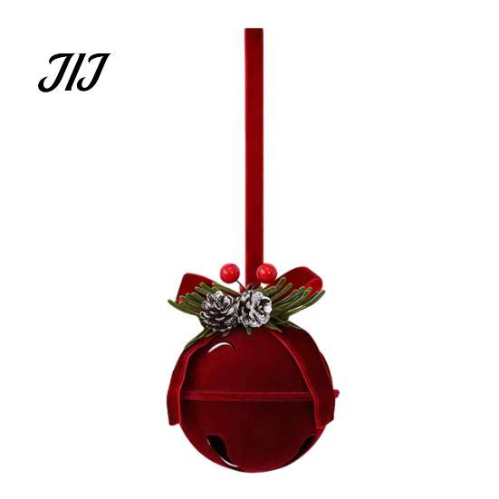 Flocked Christmas Bell Ornaments Nordic Velvet Ornament, Hanging Bells for Lanyard Pendants Tree Door Window Decor, Festive Holiday Home Decoration