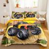 Truck Duvet Cover Set Blue Equipment Trucks Duvet Cover Full Boys Gifts Bedding Set Polyester Comforter Cover Kids Cartoon Car