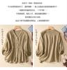 Cotton and Linen V-neck Waist Five-point Pullover Shirt Women's Loose and Thin Versatile Cotton and Linen Top Trendy