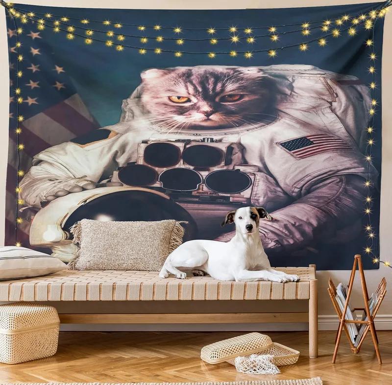 

Психоделический узор кошки Гобелен Гобелен для офиса Гостиная Украшение стены дома Гобелен 100x75cm