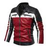 Nuova Giacca da Uomo in Pelle di Velluto Verde Giacca da Motociclista Abbinamento Colori Moda Britannica Giacca in Pelle da Uomo