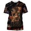Jesus Christ Cross 3D Print T-Shirts Men Women Casual Fashion Streetwear Oversized O-Neck T Shirt Kids Tees Tops Y2k Men Clothes