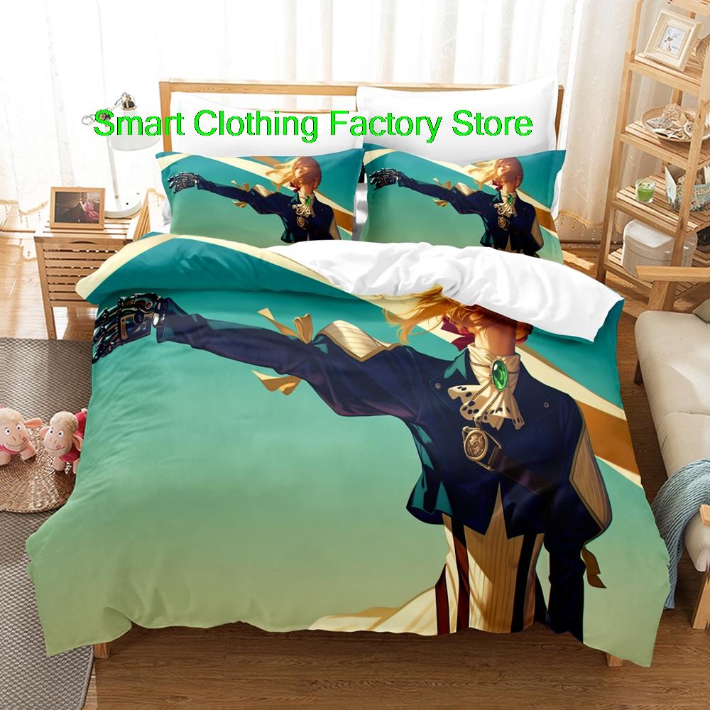 Comforter Single Twin Full Queen King Size Bed Set Teenagers Bedroom s Fashion Bed Violet Evergarden Bedding Set