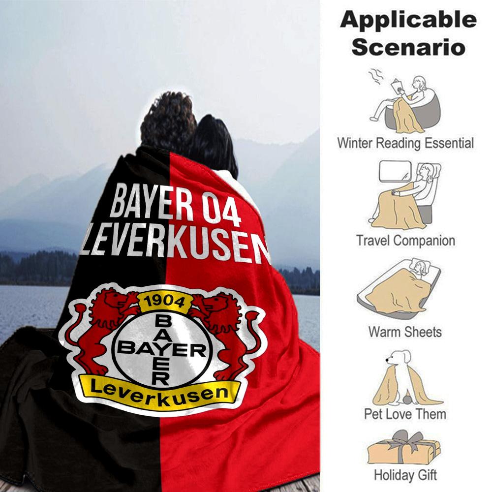 Coperta di Flanella con Stampa Bayer Leverkusen Alta Qualità Calda Confortevole Coperta per Tutte le Stagioni Perfetta per Regali Decorazione Casa