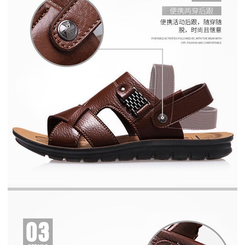 2024 New Men's Sandals Luxury Genuine Leather Men Shoes Casual Non-slip Beach Slippers Comfortable Open Toe Men Sandalias 38-47
