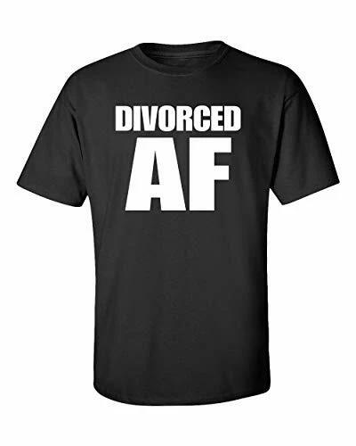 Funny Divorced AF Adult Unisex Short Sleeve Tee Shirt Black L