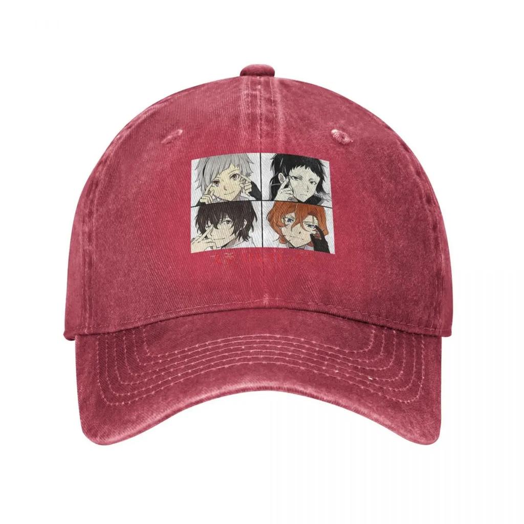 Casual Bungou Stray Dogs Baseball Cap Unisex Style Distressed Denim Washed Sun Cap Ranpo Dazai Outdoor Activities Caps Hat