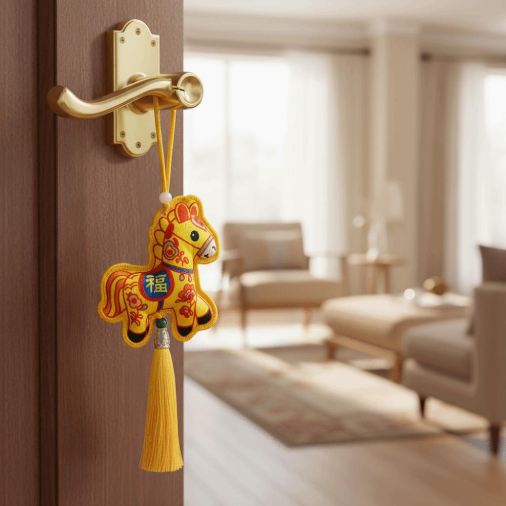 Embroidery Zodiac Mascot Pendant Blessing Car Hanging Pendant Horse Incense Bag Spring Festival