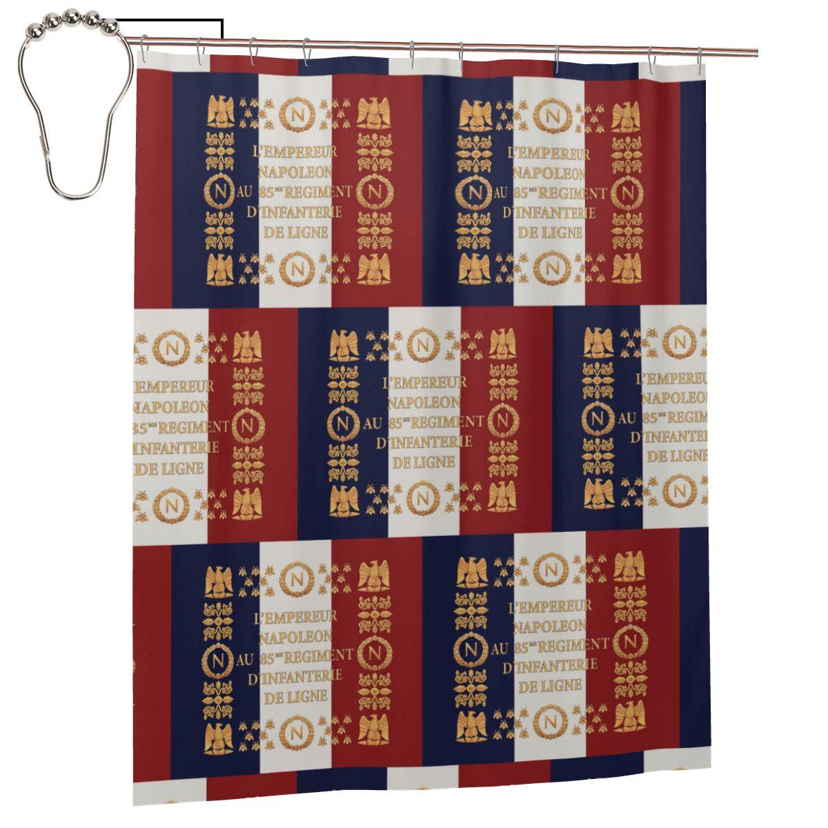 

Napoleonic French 85Th Regimental Flag Shower Curtain Bathroom Polyester Waterproof Bath Curtains With Hooks W60H190(CM)-1 Pcs
