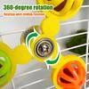Birds Spinner Rattle Toy Interactive Spinner Parrot Toy Wheel Chewing Exercise Cockatiel Birdcage Enrichment Toy