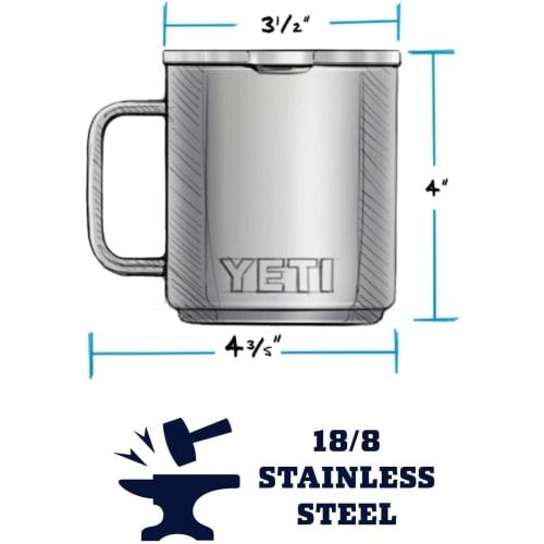 YETI Rambler 10oz (296ml) Stainless Steel Insulated Mug with Magnetic and Sliding Lid (Black) - Available in a Variety of Colors