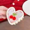 Heart Cherry Trendy Claw Hair Clip Perfect For High Ponytails And Summer Fashion