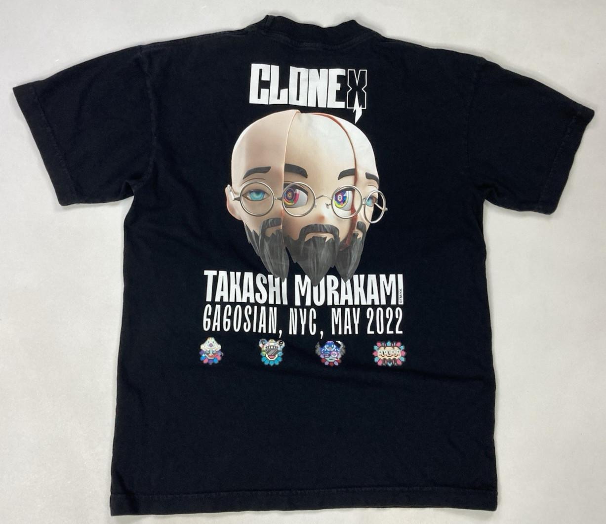 RTFKT Clone X Takashi Murakami Graphic T-shirt Men Medium Black Gagosian NYC S