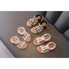 Summer Korean Style Princess Shoes for Baby Girls, Non-Slip Pearl Roman Sandals, Open-Toe Girls' Beach Shoes.