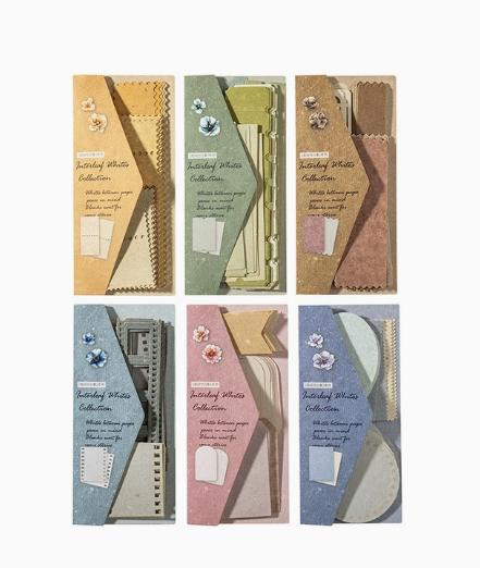 6packs/lot Memo Pads Material Paper Blank space between papers Junk Journal Scrapbooking Cards Retro Background Decoration Paper
