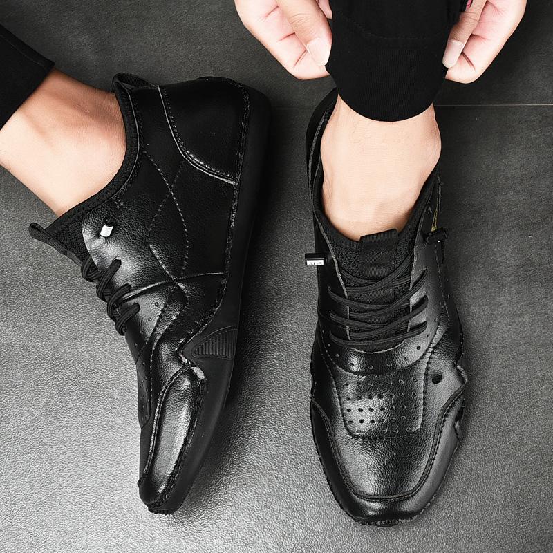 2024 New Men Genuine Leather Casual Sneakers Fashion Brand Men Flats Spring and Autumn Octopus Shoes Comfortable Men Soft Bottom