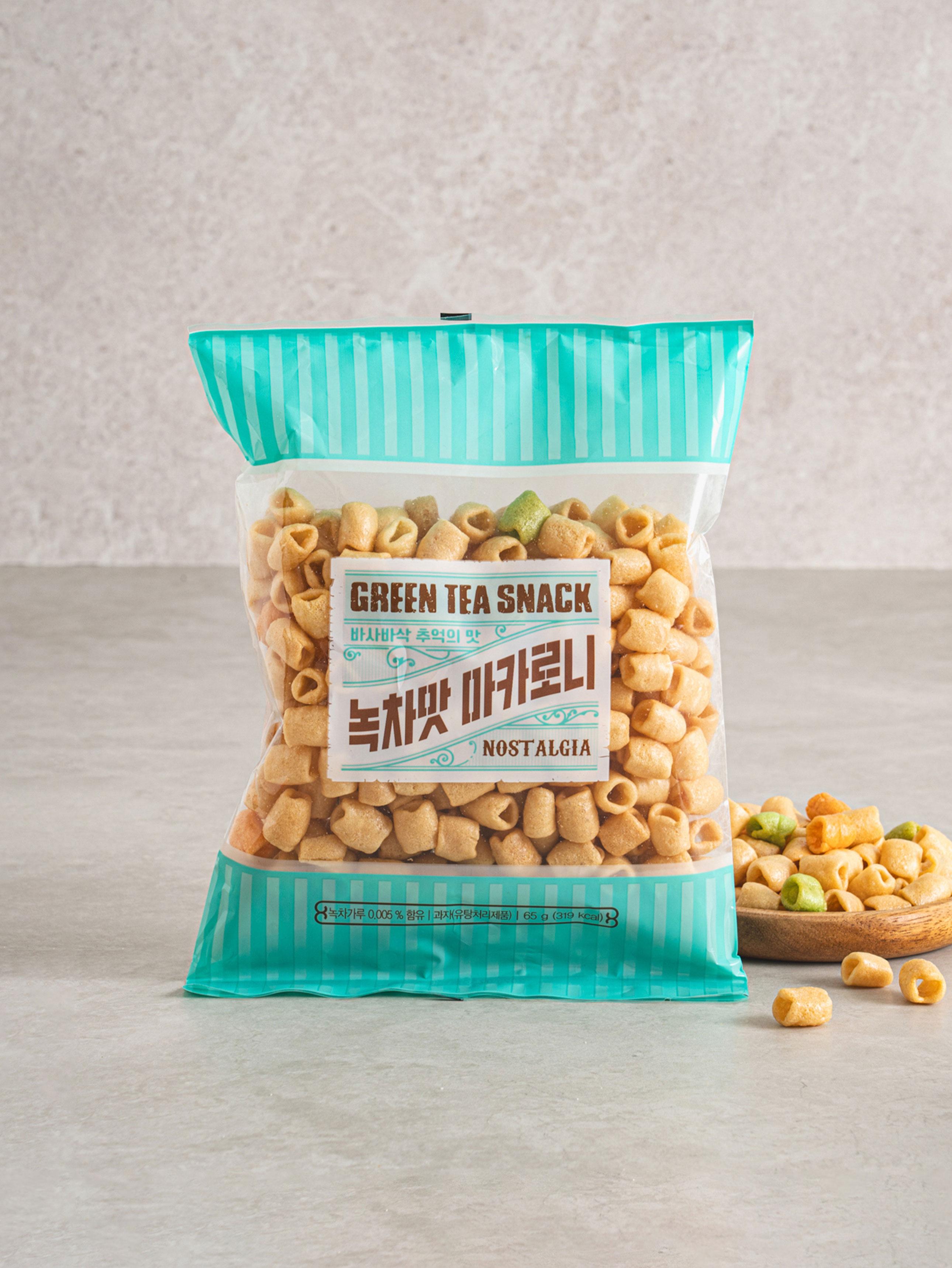 Green Tea Flavor Macaroni Snack 65g 1ea
