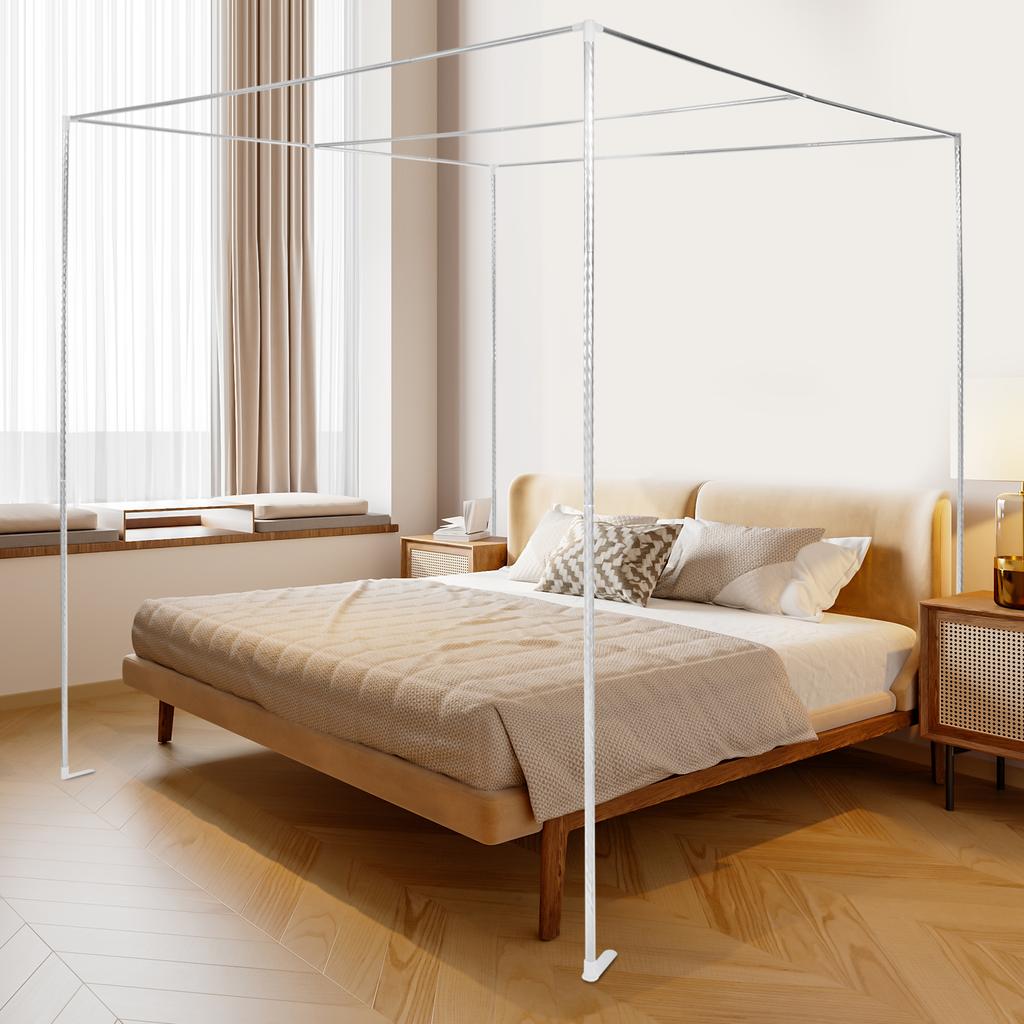 Support of Mosquito Net Canopy Bed Frame with Stainless Steel Poles and Bedroom Decor Bracket 2x2x2m