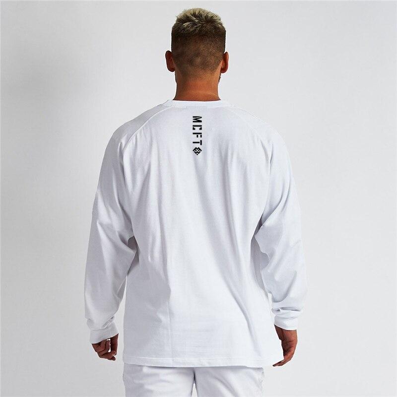 

Мужская весенне-осенняя одежда Muscleguys, повседневная хлопковая футболка большого размера, молодежный топ для бега и ходьбы на открытом воздухе XXL белый